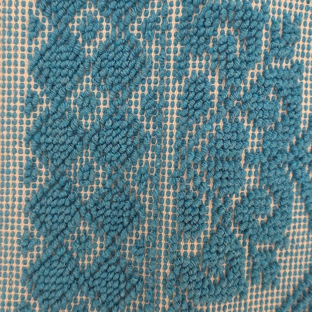 Turquoise Blue and White Tapestry Tote - Picture 2 of 9